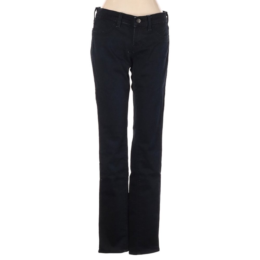 J Brand Jeans Black Blue Straight Leg Cut Low Rise Waist Sz 26 #479
